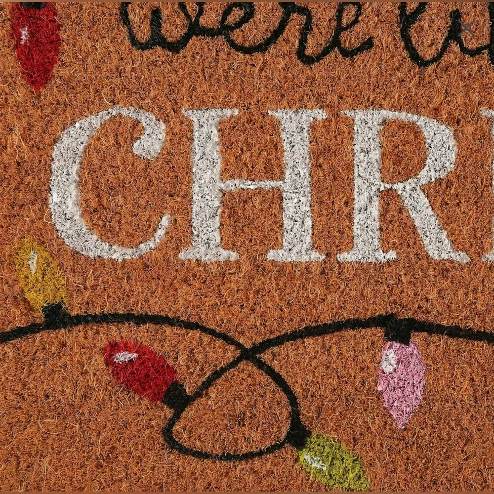 NEW Festive Christmas Coir Doormat with Lights Design